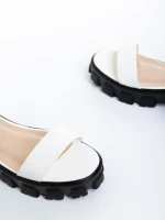 Sandale dama albe din piele ecologica Elantra