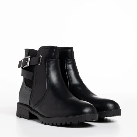 Botine dama negre din piele ecologica Clarinda