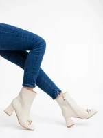 Cizme dama bej din piele ecologica Aliah