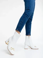 Cizme dama albe din piele ecologica Aliah