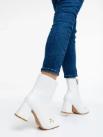 Cizme dama albe din piele ecologica Aliah