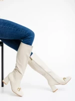 Cizme dama bej deschis din piele ecologica Karlee