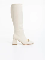 Cizme dama bej deschis din piele ecologica Karlee