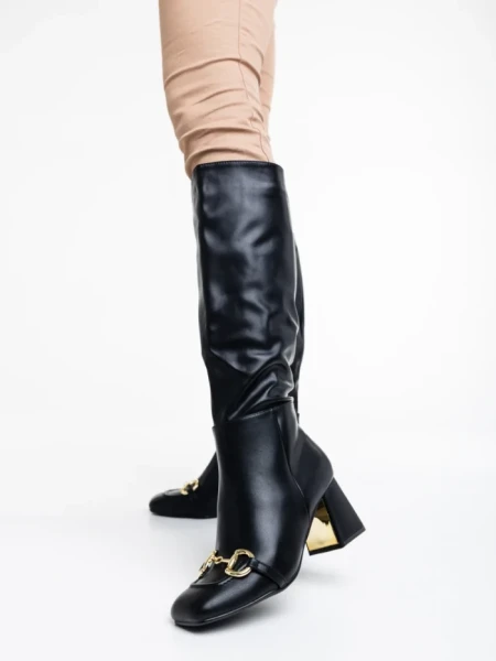 Cizme dama negre din piele ecologica Karlee