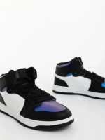 Pantofi sport barbati azurii cu negru din piele ecologica Monty