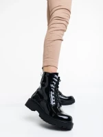 Ghete dama negre din piele ecologica lacuita Mahina