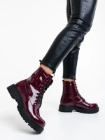 Ghete dama grena din piele ecologica lacuita Mahina