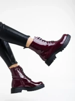 Ghete dama grena din piele ecologica lacuita Mahina