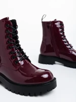 Ghete dama grena din piele ecologica lacuita Mahina