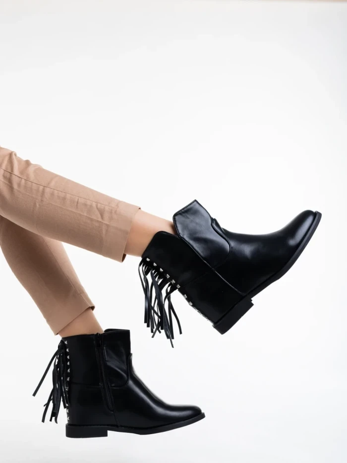 Botine dama negre din piele ecologica Charo