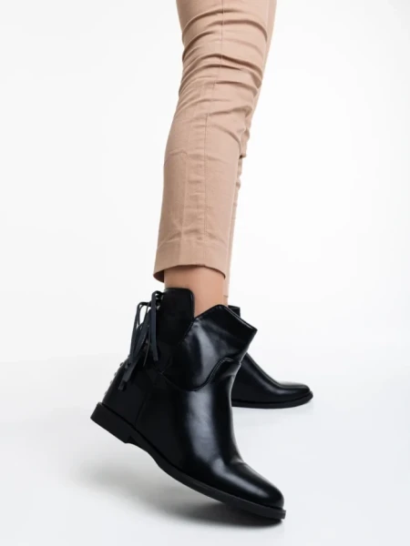 Botine dama negre din piele ecologica Charo