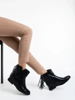 Botine dama negre din piele ecologica Charo