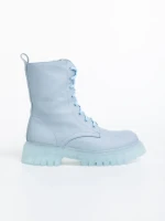 Ghete dama albastre din piele ecologica Maryse