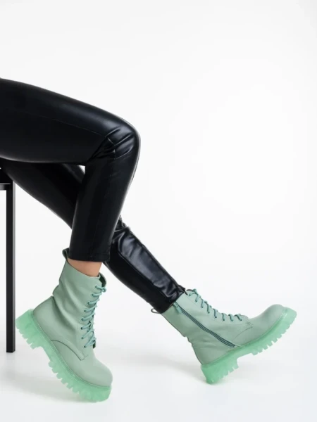 Ghete dama verzi din piele ecologica Maryse