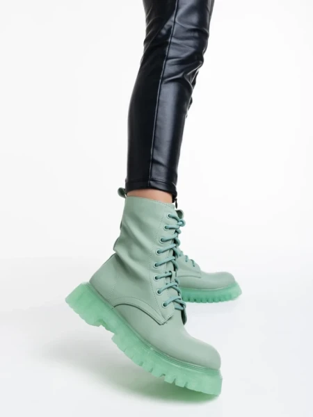 Ghete dama verzi din piele ecologica Maryse