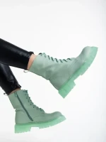 Ghete dama verzi din piele ecologica Maryse