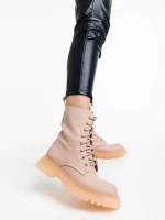 Ghete dama roz din piele ecologica Maryse