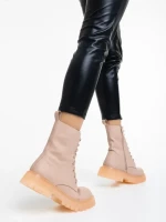 Ghete dama roz din piele ecologica Maryse