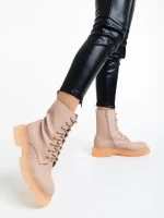 Ghete dama roz din piele ecologica Maryse