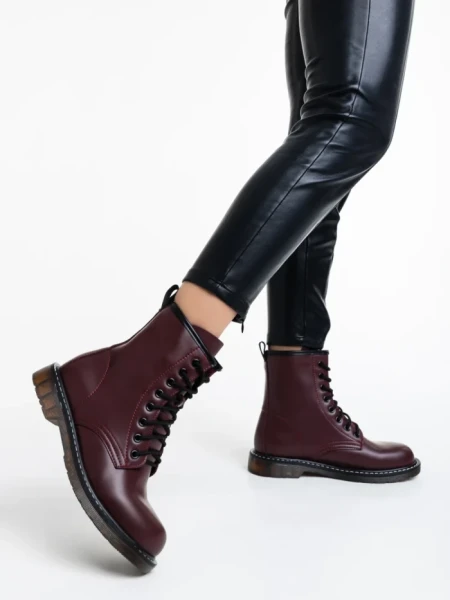 Ghete dama grena din piele ecologica lacuita Tierra