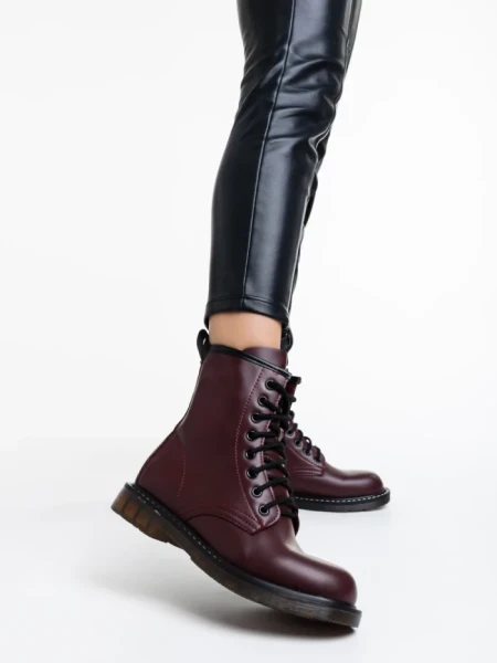 Ghete dama grena din piele ecologica lacuita Tierra