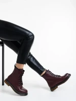 Ghete dama grena din piele ecologica lacuita Tierra