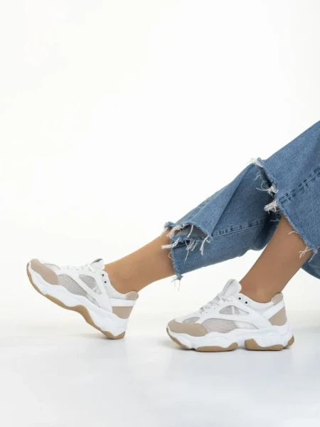 Pantofi sport dama albi din material textil Rama
