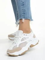 Pantofi sport dama albi din material textil Rama