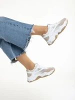 Pantofi sport dama albi din material textil Rama