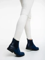 Botine dama albastre din material textil Dominika