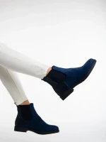 Botine dama albastre din material textil Dominika