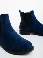Botine dama albastre din material textil Dominika