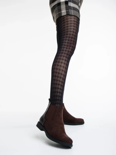 Botine dama maro din material textil Dominika