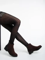 Botine dama maro din material textil Dominika