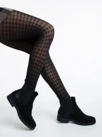 Botine dama negre din material textil Dominika