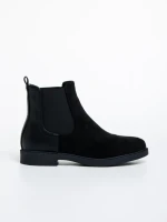 Botine dama negre din material textil Dominika