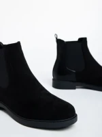 Botine dama negre din material textil Dominika