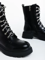 Ghete dama negre din piele ecologica Lalitha