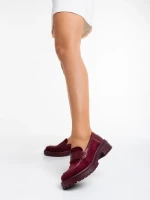 Mocasini dama grena din material textil Agneza