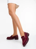 Mocasini dama grena din material textil Agneza