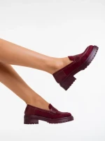 Mocasini dama grena din material textil Agneza