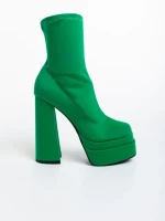 Botine dama verzi din material textil Montana