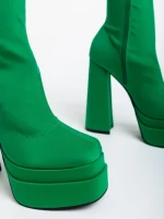 Botine dama verzi din material textil Montana