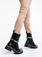 Ghete dama negre din piele ecologica Inesa