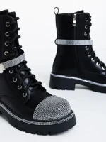 Ghete dama negre din piele ecologica Inesa