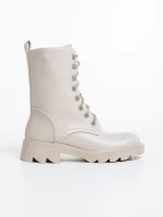 Ghete dama bej din piele ecologica Kaoru