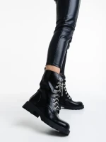 Ghete dama negre din piele ecologica Kaoru