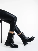 Ghete dama negre din piele ecologica Kaoru