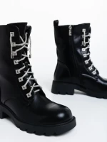 Ghete dama negre din piele ecologica Kaoru