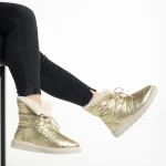 Cizme dama impermeabile aurii din material textil Anselma